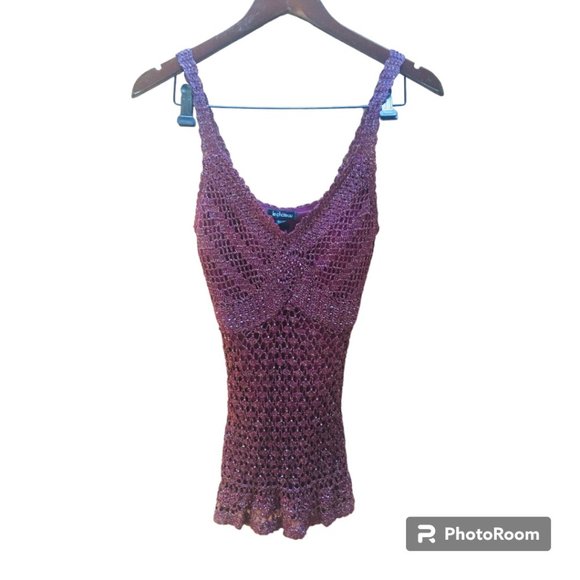 Fancy Knit Burgundy Le Chateau Top - Picture 1 of 6